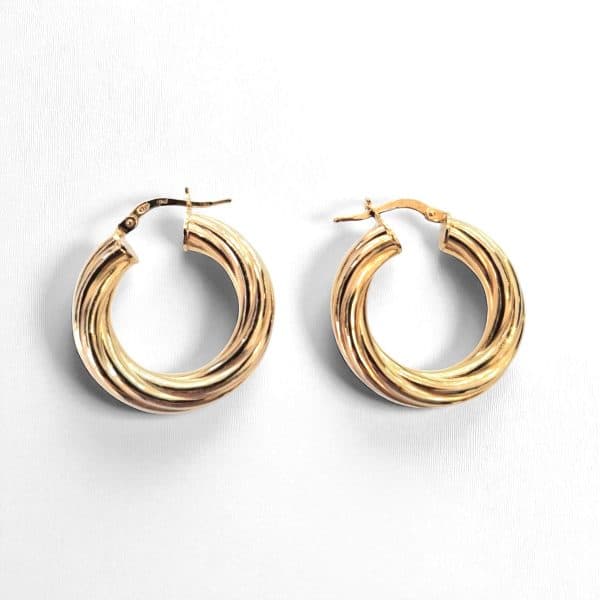 Σκουλαρίκια Bold Orbit Gold από ασήμι 925