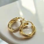 Σκουλαρίκια Bold Orbit Gold από ασήμι 925