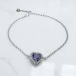 Βραχιόλι Purple Heart από ασήμι 925
