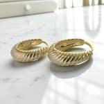 Σκουλαρίκια Glamour Flow Gold από ασήμι 925