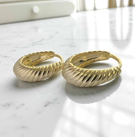 Σκουλαρίκια Glamour Flow Gold από ασήμι 925
