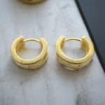 Σκουλαρίκια Pure Glow Hoops Gold από ασήμι 925