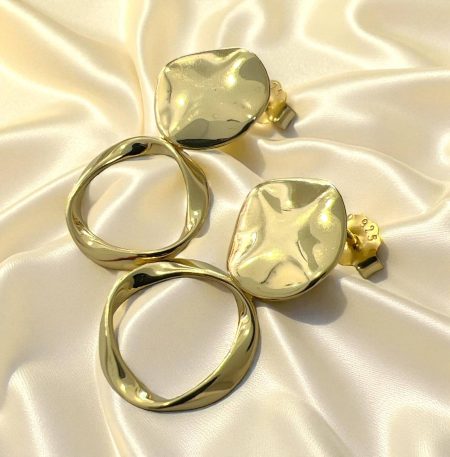 Σκουλαρίκια Velvet Glow Gold από ασήμι 925