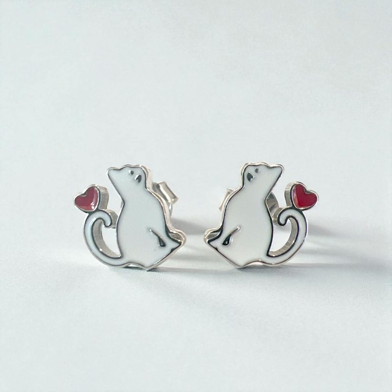 Σκουλαρίκια Purr-fect Heart από ασήμι 925
