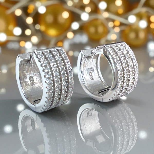 Σκουλαρίκια Triple Hoops από ασήμι 925