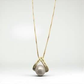 Κολιέ Lunaris Edge Gold από ασήμι 925
