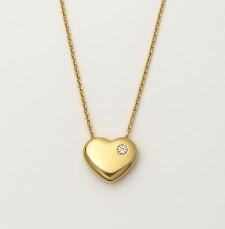 Κολιέ Heart Drop Gold από ασήμι 925
