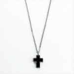 Σταυρός Black Enamel Small από ασήμι 925