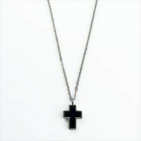 Σταυρός Black Enamel Small από ασήμι 925