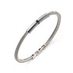 Ανδρικό Βραχιόλι Guess Noir Silver