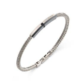Ανδρικό Βραχιόλι Guess Noir Silver