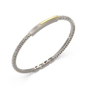 Ανδρικό Βραχιόλι Guess Noir Silver Gold