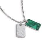 Ανδρικό Kολιέ Cerruti Silver Green