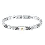 Ανδρικό Βραχιόλι Maserati Iconic JM225AVD89 Silver Black Gold