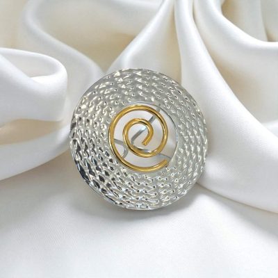 Ατσάλινο Δαχτυλίδι Spira Silver Gold