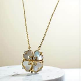 Κολιέ From Lucκ to Love Gold από ασήμι 925
