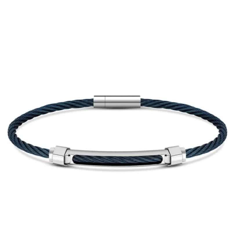 Ανδρικό βραχιόλι Cerruti Only Cable Blue - Silver