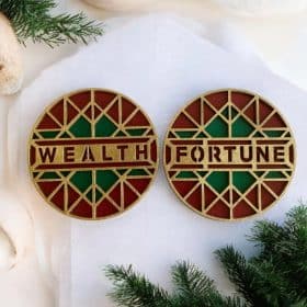Σετ Σουβέρ Fortune Wealth 2 τμχ Κόκκινο Πράσινο