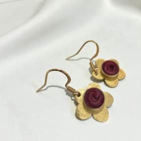 Σκουλαρίκια Chroma Maroon Corfu