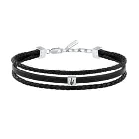 Ανδρικό Βραχιόλι Maserati Iconic JM525AVE32 Black Recycled Leather