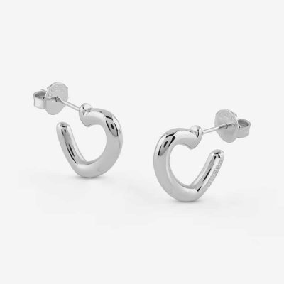 Ατσάλινα Σκουλαρίκια Iconique Hearts Silver