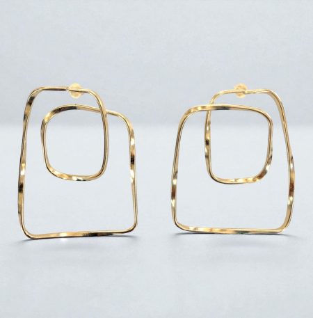 Ατσάλινα Σκουλαρίκια Peebls Shape Shift Gold