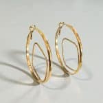 Ατσάλινα Σκουλαρίκια Peebls Hexa Halo Gold