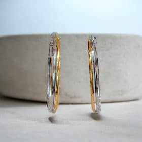 Ατσάλινα Σκουλαρίκια Peebls Urban Loop Silver-Gold