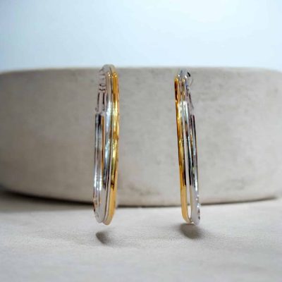 Ατσάλινα Σκουλαρίκια Peebls Urban Loop Silver-Gold