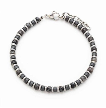Ανδρικό Βραχιόλι λefkό Maverick Beads Grey