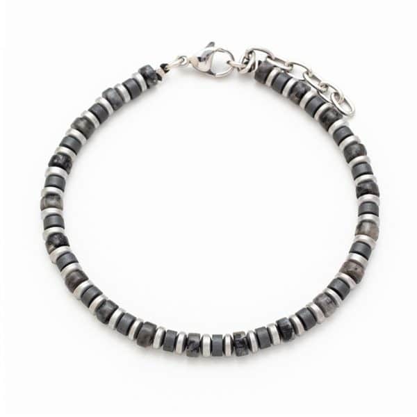 Ανδρικό Βραχιόλι λefkό Maverick Beads Grey