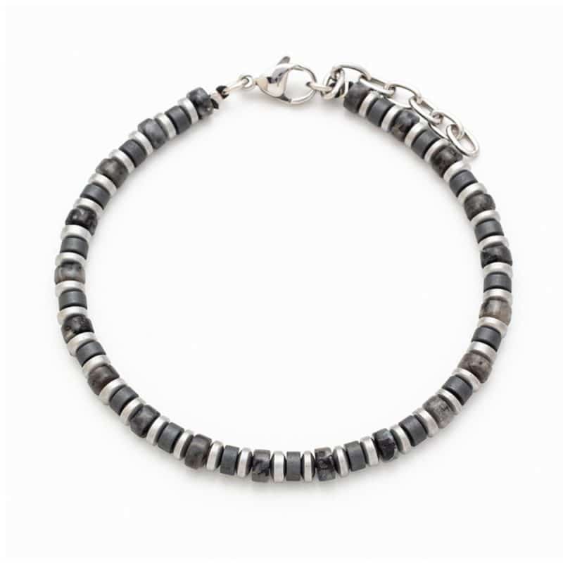Ανδρικό Βραχιόλι λefkό Maverick Beads Grey