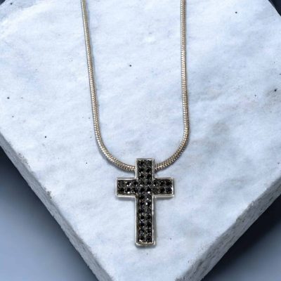 Σταυρός Shine in Black από ασήμι 925