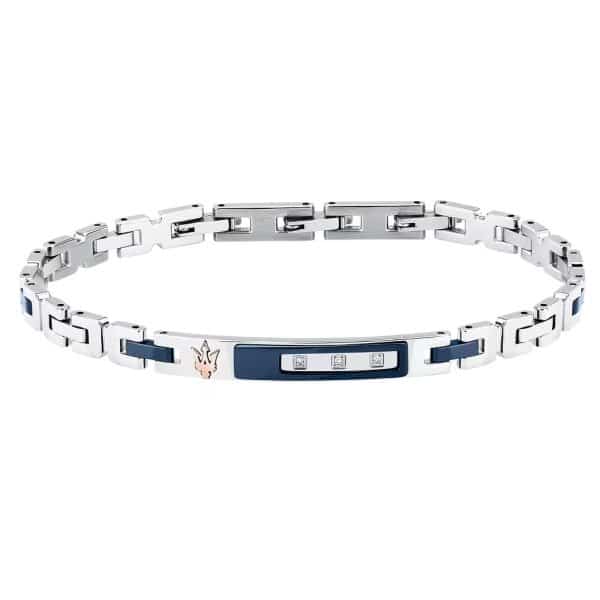 Ανδρικό Βραχιόλι Maserati DIAMONDS JM125ATY22 Silver Blue