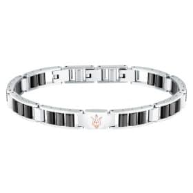 Ανδρικό Βραχιόλι Maserati JM225ATZ53 Ceramic Silver-Black-Rose Gold