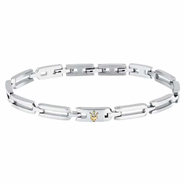 Ανδρικό Βραχιόλι Maserati Iconic JM424AVD74 Silver Gold