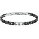 Ανδρικό Βραχιόλι Maserati JM425ATZ64 Ceramic Silver-Black