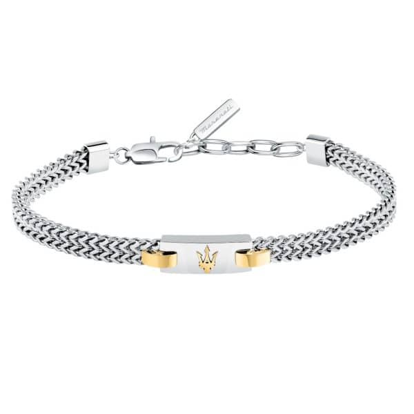 Ανδρικό Βραχιόλι Maserati Iconic JM425AVD103 Silver Gold Mesh