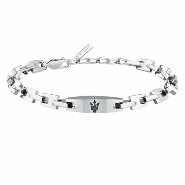 Ανδρικό Βραχιόλι Maserati Iconic JM425AVD106 Silver Black