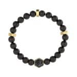 Ανδρικό Βραχιόλι Guess Lion King Beads Black Gold
