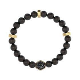 Ανδρικό Βραχιόλι Guess Lion King Beads Black Gold