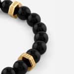 Ανδρικό Βραχιόλι Guess Lion King Beads Black Gold