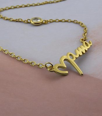 Κολιέ Mama Gold από ασήμι 925