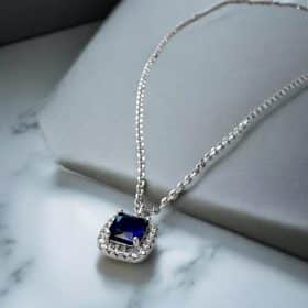 Κολιέ Oceane Halo Silver από ασήμι 925