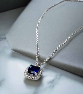 Κολιέ Oceane Halo Silver από ασήμι 925