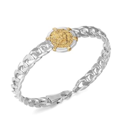 Ανδρικό Βραχιόλι Guess Lion Legacy Silver Gold