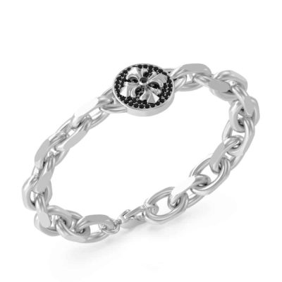 Ανδρικό Βραχιόλι Guess Savage Rebel Silver