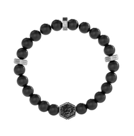 Ανδρικό Βραχιόλι Guess Lion King Beads Black