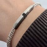 Ανδρικό Βραχιόλι Guess Noir Silver