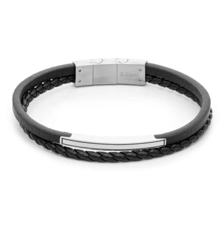 Διπλό Ανδρικό Βραχιόλι Visetti 61C-BR377SB Black